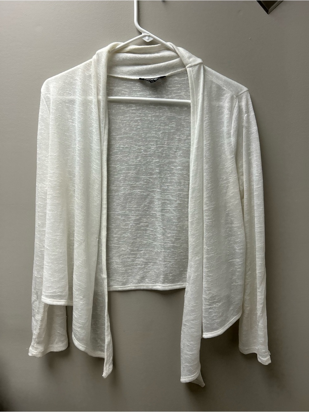 George Women’s White Open Front Draped Cardigan